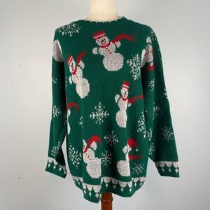 Vintage Snowman Sweater Size M